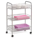 Zeller Rollwagen Mesh 62,5 cm x 26 cm x 44 cm Silber
