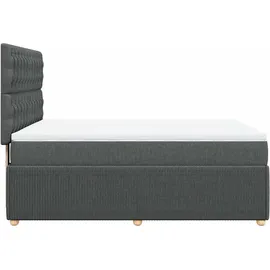 vidaXL Boxspringbett 140 x 200 cm Dunkelgrau