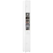 Costway Hochschrank 180 x 60 x 30 cm Weiß Holz, Metall, MDF