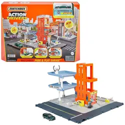 Mattel HBL60 - Matchbox - Action Drivers - Park & Play Garage mit Licht und Ton, Fahrzeug 1:64