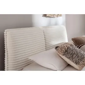 Meise Möbel Matera Polsterbett inkl. Bettkasten hellbeige mit schwarzen Metallfuß - Weiß