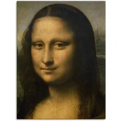 Leinwandbild ARTLAND "Mona Lisa. Detail Kopf. 1503-1506", braun (farbe bild(er): braun), B:60cm H:80cm, Canvas, Leinwand, Bilder, auf Keilrahmen gespannt