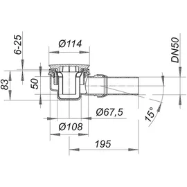 Dallmer Duschwannenablauf Orio Haube Edelstahl, DN 50, 160119