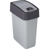 KEEEPER Mülleimer mit Flip-Deckel, Soft Touch, 10 l, Magne, Silber