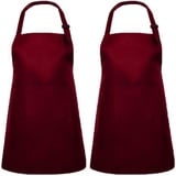 Kinderschürze mit Tasche, 2 Stück Kinder Chef Schürzen, Küche Kochen Garten Schürzen, verstellbare Kleinkind Schürzen zum Backen Basteln Malen (L 7-13 Jahre)