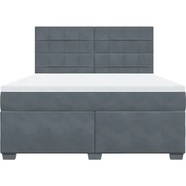 vidaXL Boxspringbett 180 x 200 cm Dunkelgrau