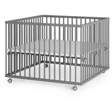 Sämann – make a difference. Laufgitter, grau Holz, Echtholz,Buche, 100x74x100 cm, Babymöbel, Laufstall Baby