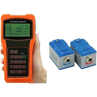 Handheld Ultrasonic Flowmeter Clamp on Flow Meter Portable Liquid Flow Meter with TS-2/TM-1/TL-1 Transducers,Range DN15-DN6000mm,for Copper/PVC Pipe (Size : DN100)
