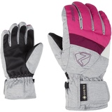 Ziener LEIF GTX Junior Ski-Handschuhe/Wintersport | Wasserdicht, Atmungsaktiv, pop pink/Light Melange, 3