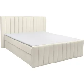 INOSIGN Boxbett INOSIGN "Effy inkl. Bettkasten und Topper, erhältlich in der Breite 180x200cm", beige (cream), B:203cm L:217cm, Holz teilmassiv, Holzwerkstoff, Spanplatte, Komplettbetten, verschiedene Härtegrade wählbar