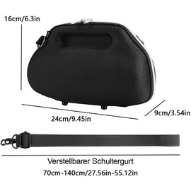taotalhomy Hartschalen-Etui aus EVA für JBL Charge 6, stoßfeste Tragetasche mit Schultergurt, vollständiger Schutz, tragbar & reisesicher - Schwarz