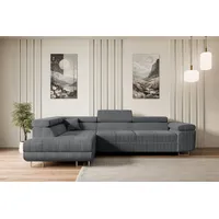 altdecor Ecksofa GUSA-L Cord 2-Sitzer Dunkelgrau