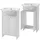 DEFTRANS Badezimmerschrank mit Waschbecken 50 cm Stehender Badezimmerschrank und Unterschrank, lackiert, Elegantes Set mit Keramikwaschbecken (Weißer Runder Griff)