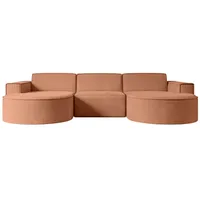 altdecor Ecksofa in U-Form Corner Sofa Bett Eckcouch Couch L-Form Wohnlandschaft Cauchsofa MARI-U1-299x165x78 cm Rosa
