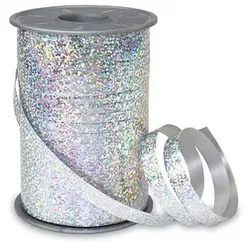 PRÄSENT Geschenkband HOLLY Holographic silber 10 mm x 200 m