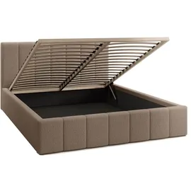 FEDVE Polsterbett Doppelbett Handorf Schlafzimmer Bett Bettkasten 200x200 cm Brown (Anthology 04) - Braun