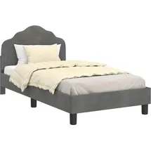 vidaXL Kinderbettgestell mit Kopfteil Dunkelgrau 80 x 160 cm Samt