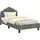vidaXL Kinderbettgestell mit Kopfteil Dunkelgrau 80 x 160 cm Samt