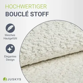Juskys Boxspringbett Manitoba - Bouclé-Stoff - Creme