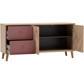 Schildmeyer Visby Lowboard 109 x 33 x 54,1 cm Eiche/Mauve Holz