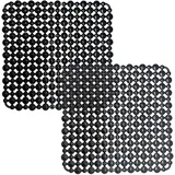 Echehi 2er-Pack Spülbeckeneinlage, 27 x 27 cm Selbst Zugeschnittene Spülbeckenmatte für Küchenspülen, Schnell Ablaufende Spülbecken Matte für Geschirr, Glaswaren, Gemüse. Schwarz