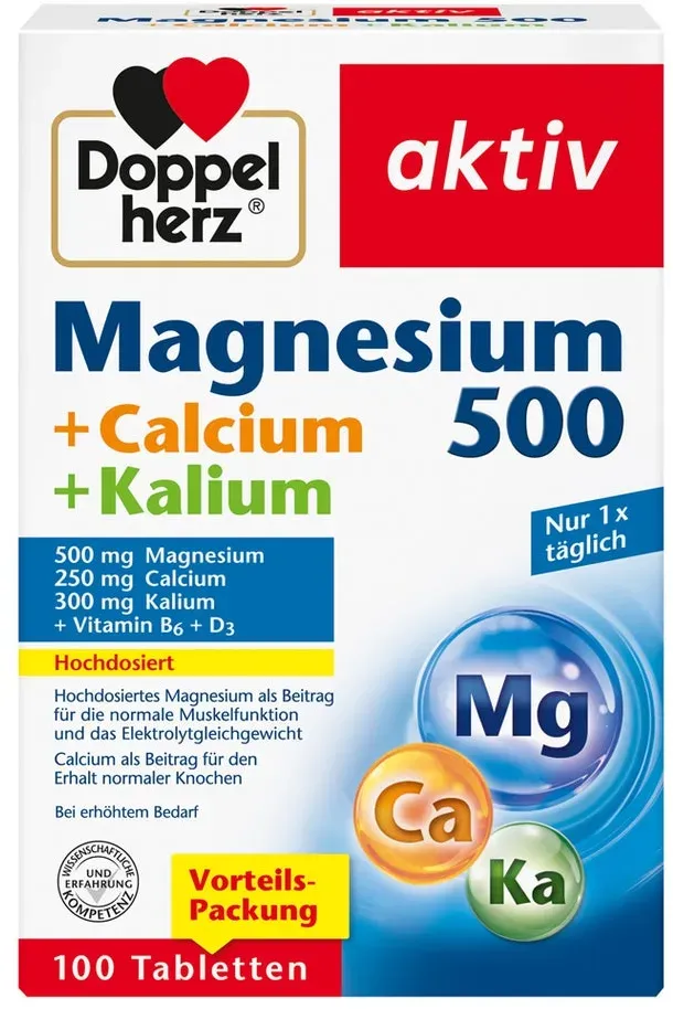 Doppelherz Magnesium 500+calcium+kalium 100 St