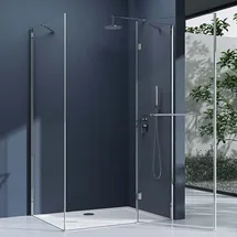 doporro Eck-Duschkabine Eckdusche 100x140x190cm Glasdusche ESG-Sicherheitsglas Klarglas inkl. Easy-Clean-Beschichtung Rav04K - Transparent