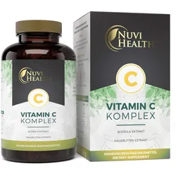 Natürlicher Vitamin C Komplex - 240 Kapseln - Acerola-Extrakt & Hagebutten-Extrakt