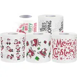 5 Stück Toilettenpapier Weihnachten,Weihnachts Toilettenpapier,Lustige Weihnachten toilettenpapier,Klopapier Weihnachten,Muster Klopapier,für Badezimmer,WC,Dinner Servietten