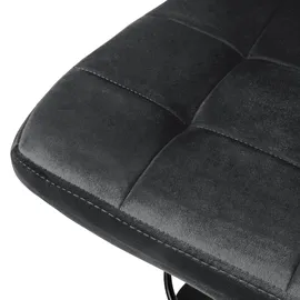 ML-Design Barhocker 4er Set, Bezug aus Samt, Grau, Gepolsterter Barstuhl mit Rückenlehne und Fußstütze, Tresenhocker höhenverstellbar 63-83cm, 360° drehbar,