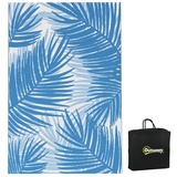 Outsunny Outdoorteppich, Wendeteppich mit Tragetasche, Gartenteppich für Camping, Terrasse, Kunststoff, Blau, 182 x 274 cm