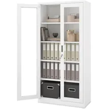 Jan Nowak Vitrinenschrank abschließbar AMELIA Glastüren, 185 x 90 x 40 cm, Wohnzimmer, Wohnwände, Vitrinenschränke