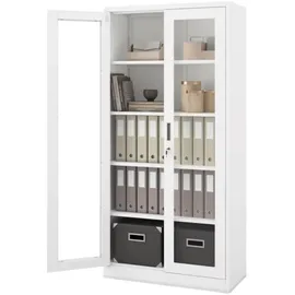 Jan Nowak Vitrinenschrank abschließbar AMELIA Glastüren, 185 x 90 x 40 cm, Wohnzimmer, Wohnwände, Vitrinenschränke