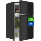 CHiQ Kühl-/Gefrierkombination Table Top Kühlschrank, 85 cm hoch, 47 cm breit, Mini-Kühlschrank, 4 Starkes Gefrieren, 12 J Garantie auf Kompressor schwarz