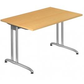 Hammerbacher Schreibtisch VBS12/6 buche nachbildung/silber