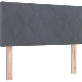 vidaXL LED Boxspringbett mit Matratze Dunkelgrau 90 x 190 cm Samt