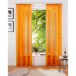 Gardine »TENDER«, (1 St.), Leinen Optik mit Struktur, monochrom, Bestseller, 34185454-5 gelb