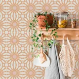 Fliesenaufkleber 15x15 Orange Rosa Mandala Fliesenaufkleber PVC Klebefliesen Wasserdicht Fliesenaufkleber Bad Küchenrückwand Selbstklebend Dekorieren Fliesenfolie 10 Stück