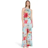 Vera Mont Damen Jumpsuit mit Blumenprint 38, Blue/Rosé - 38W