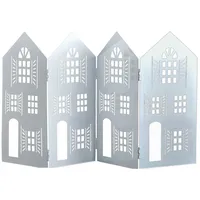 Marrakesch Orient & Mediterran Interior Häuserzeile Aufsteller Lichthaus 30 cm Weiß