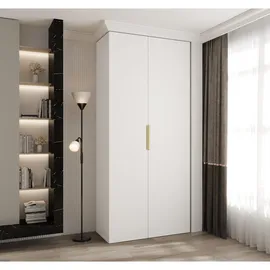 abiks möbel Drehtürenschrank COMO 110 x 245,5 x 40 cm Weiß/Gold