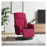 vidaXL Massagesessel mit Fußteil Samt 57,8 x 105,5 x 89,1 cm Weinrot drehbar