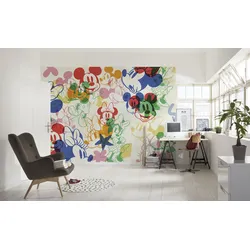 Fototapete KOMAR "Digitaldruck Vlies - Mickey and Minnie Mixture - Größe 400 x 250 cm", bunt, Rollen:, Vlies, Tapeten, Kinderzimmer