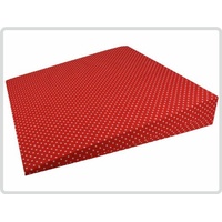 Keilkissen 100% Baumwollbezug! - Kissen Sitzkissen Sitzkeilkissen Sitzkissen Sitzkeil (Rot mit weißen Punkten)