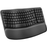 Logitech Wave Keys kabellose ergonomische Tastatur - Grafit, Skandinavisches QWERTY-Layout