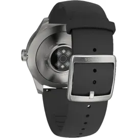 Withings ScanWatch 2 42 mm schwarz/silber, Lederarmband schwarz/silber