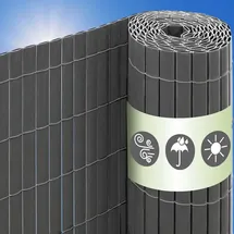 urfence Sichtschutzmatte 100 x 500 cm grau PVC