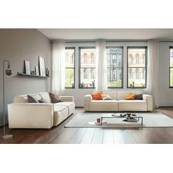 KAWOLA Sitzgruppe SAMU 3-Sitzer 2-Sitzer Stoff beige