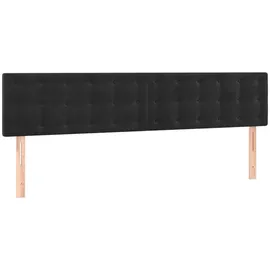 vidaXL Boxspringbett mit Matratze & LED Schwarz 180x200 cm Samt