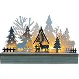 Trendline Deko Holz 30 x 8 x 19 cm natur/weiß
